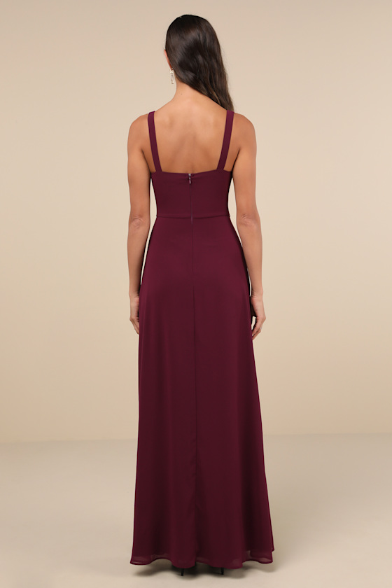 Remarkable Arrival Plum Purple Sleeveless Maxi Dress