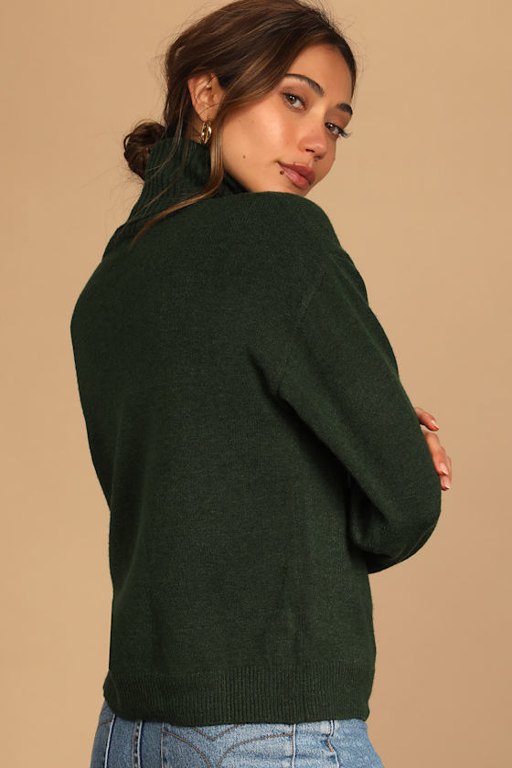 Amazing Memories Emerald Green Turtleneck Sweater