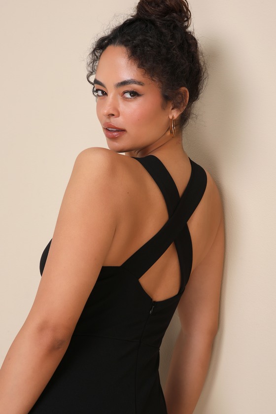 Glamorous Dedication Black Sleeveless Column Maxi Dress