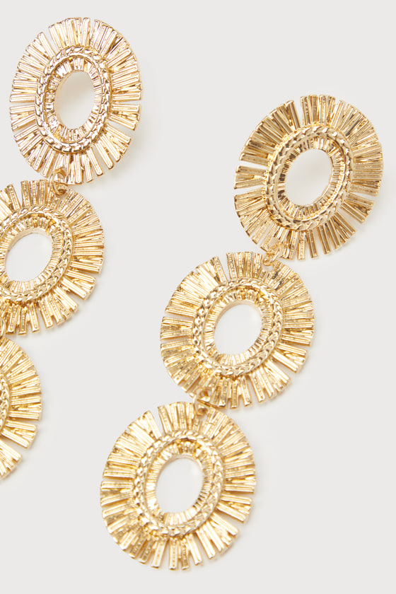 Burst of Brilliance Gold Drop Earrings