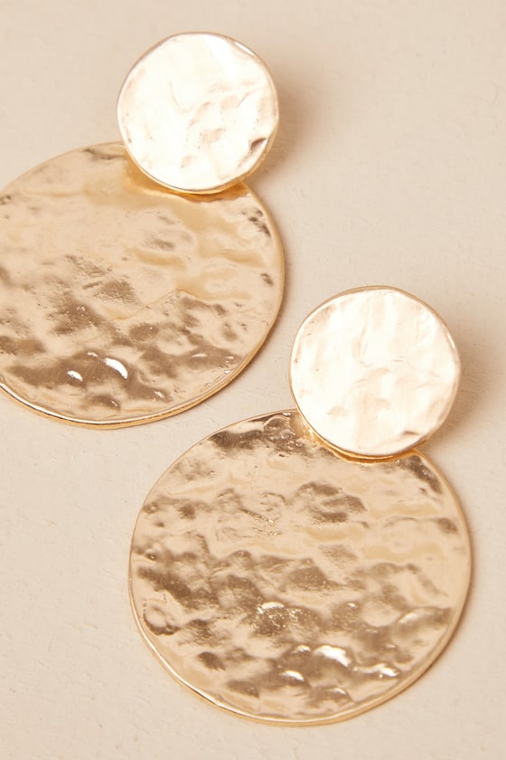 Arcata Gold Round Earrings