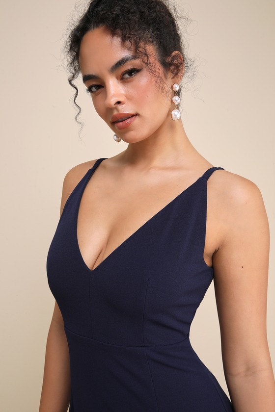 Melora Navy Blue Sleeveless Maxi Dress
