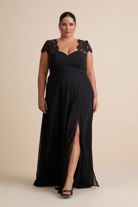 Momentous Moments Black Lace Backless Maxi Dress