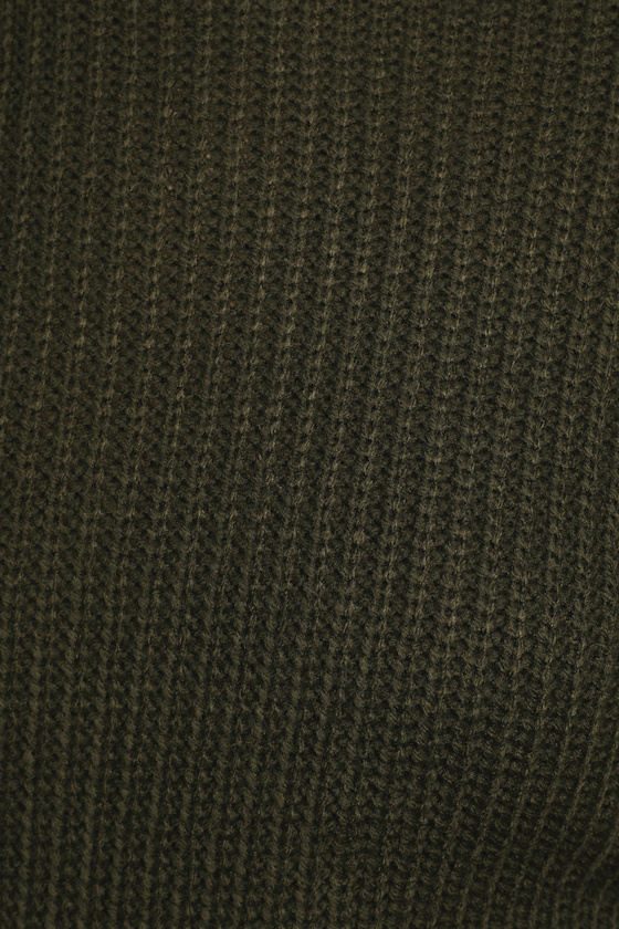 Ride On By Dark Olive Green Knit Backless Cropped Sweater