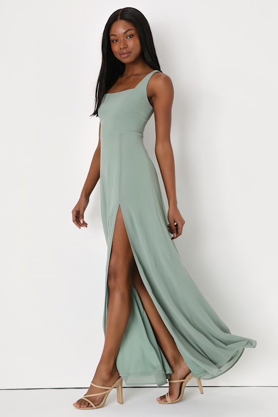 Remarkable Arrival Sage Brush Sleeveless Maxi Dress
