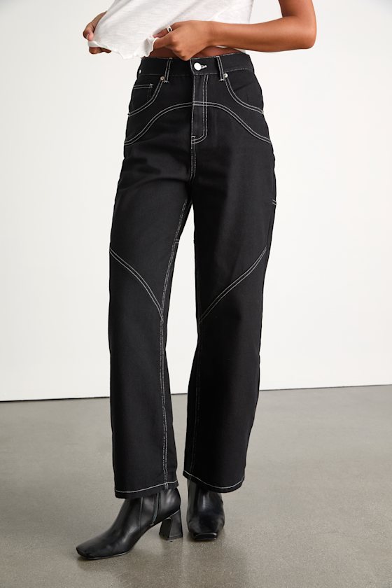 Coveted Element Black Twill Carpenter Pants