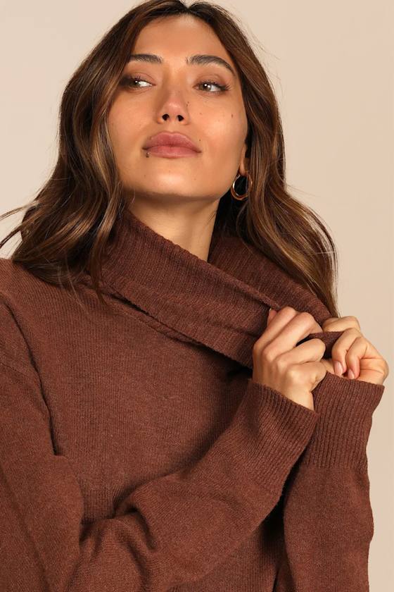 Amazing Memories Brown Turtleneck Sweater