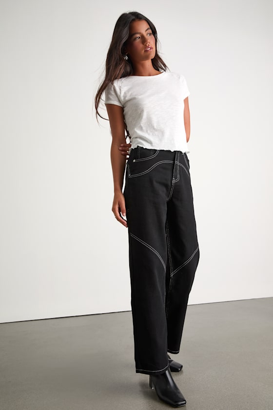Coveted Element Black Twill Carpenter Pants