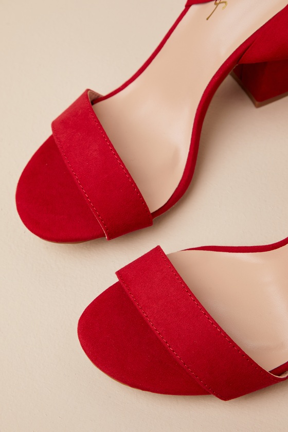 Alta Dark Red Suede Lace-Up Heels