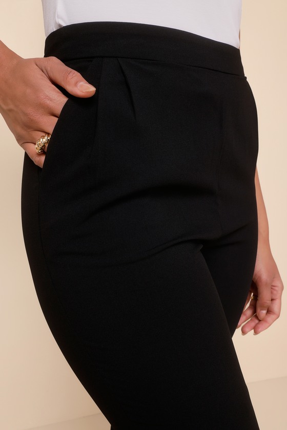 Kick It Black High-Waisted Trouser Pants