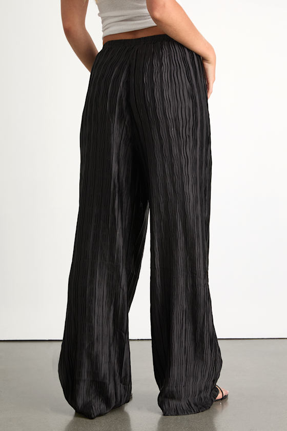 Majorly Envied Black Pleated Wide-Leg Pants