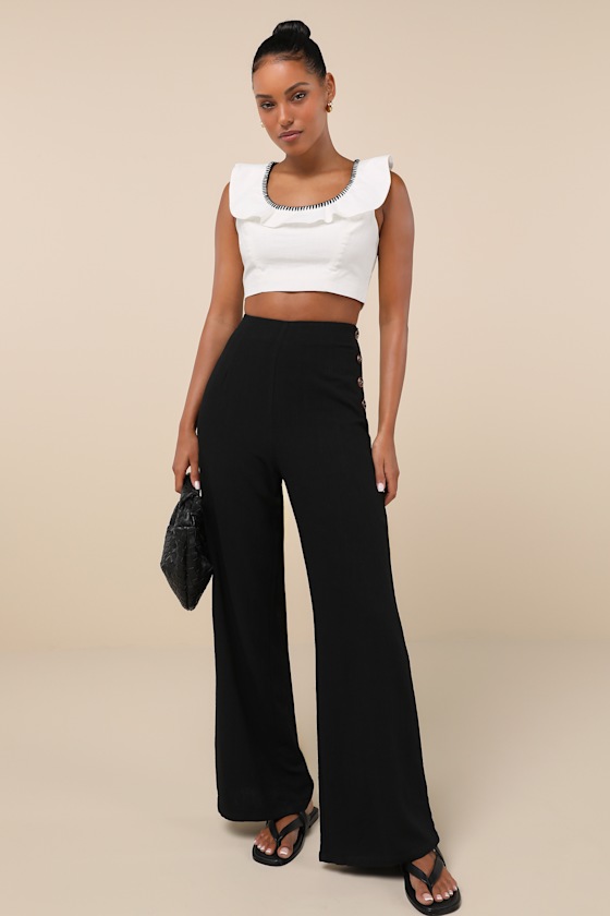 Noteworthy Black Wide-Leg Pants