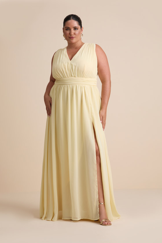 Heavenly Hues Pale Yellow Maxi Dress