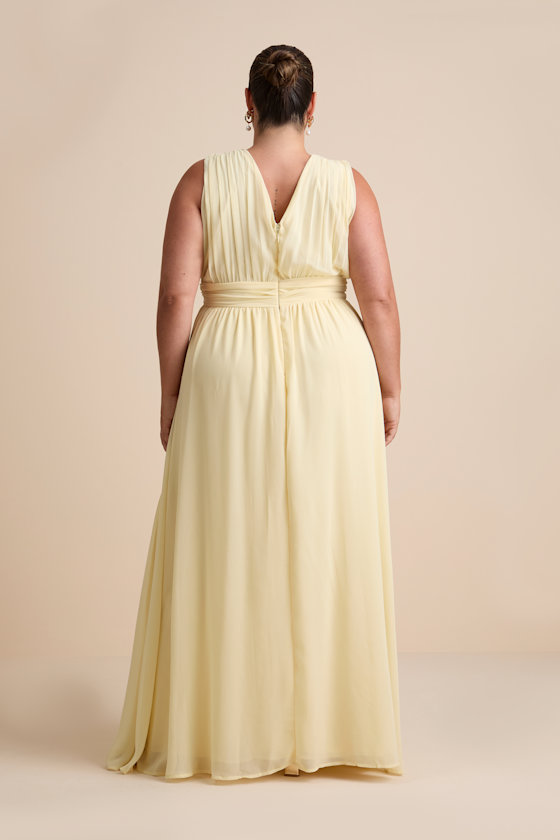 Heavenly Hues Pale Yellow Maxi Dress