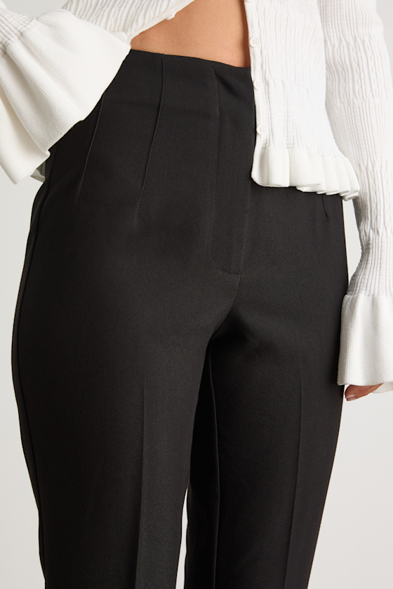 Cleo Black Tailored High-Rise Slim Leg Trouser Pants