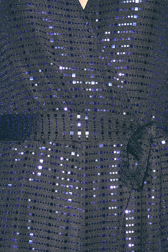 Bettie Royal Blue Metallic Long Sleeve Romper