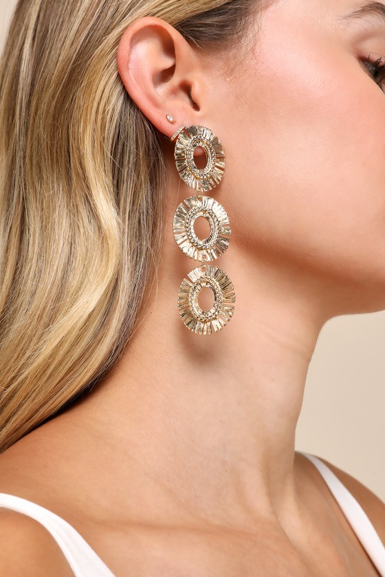 Burst of Brilliance Gold Drop Earrings