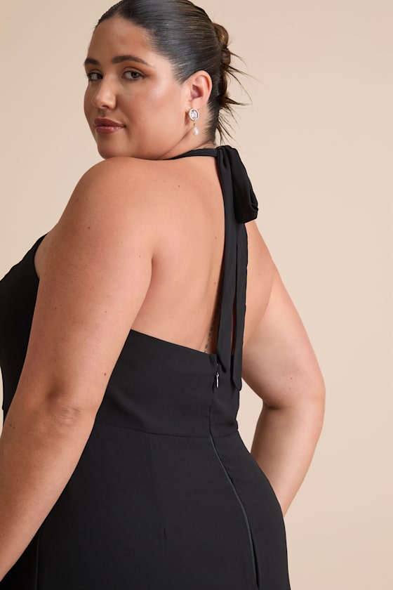 Captured Your Heart Black Halter Maxi Dress