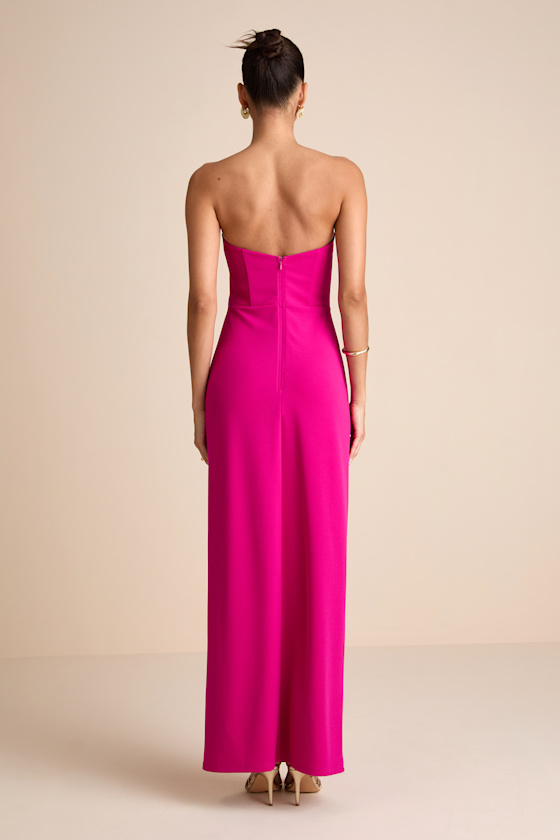 Thula Magenta Cutout U-Bar Column Maxi Dress