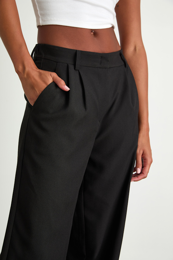 Cleo Black Tailored Wide-Leg Trousers