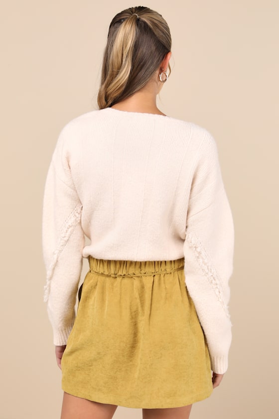 Convincing Charm Mustard Yellow Suede Mini Skirt