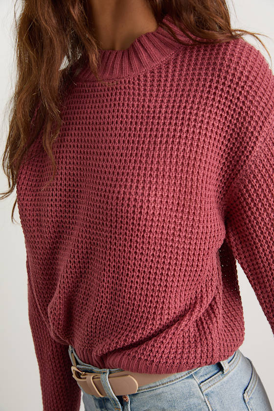 Campfire Cozy Rusty Rose Cropped Sweater