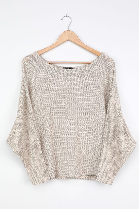 Perfect Mix Heather Beige Dolman Sleeve Sweater Top