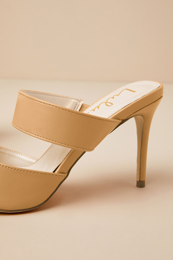 Faire Tan Pointed-Toe Mules