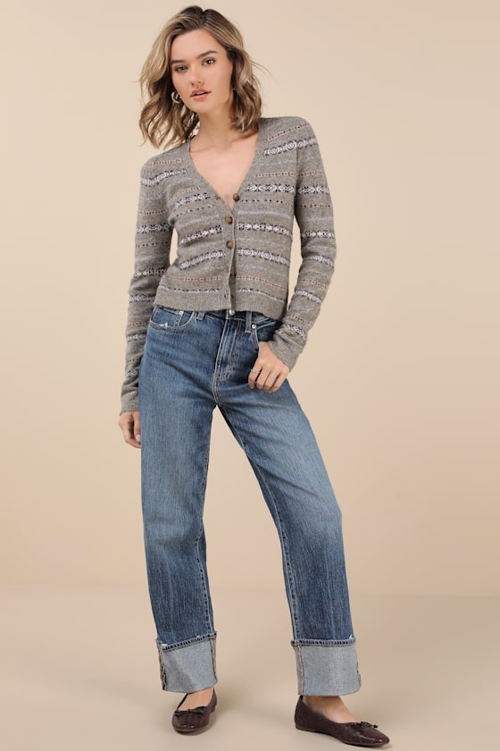 Toasty Instinct Grey Fair Isle Cardigan