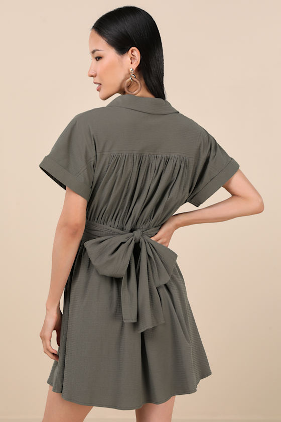 Breeze By Olive Tie-Back Mini Dress With Pockets