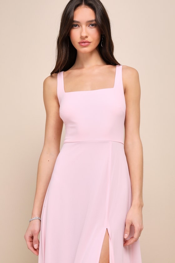 Remarkable Arrival Light Pink Sleeveless Maxi Dress