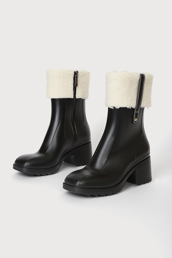 Chayy Black Faux Fur Mid-Calf Boots