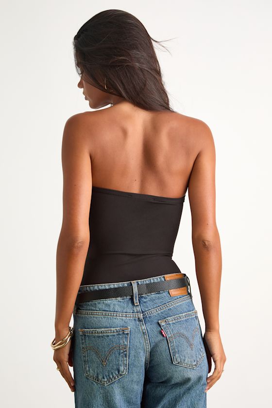 Effortless Concept Black Strapless Bodysuit
