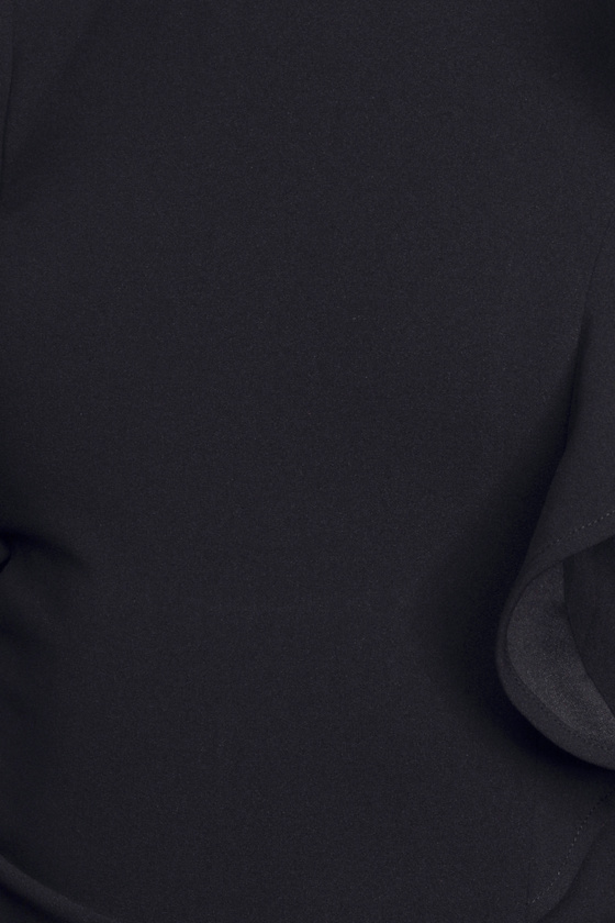 Feel Your Love Black Ruffled Wide-Leg Jumpsuit