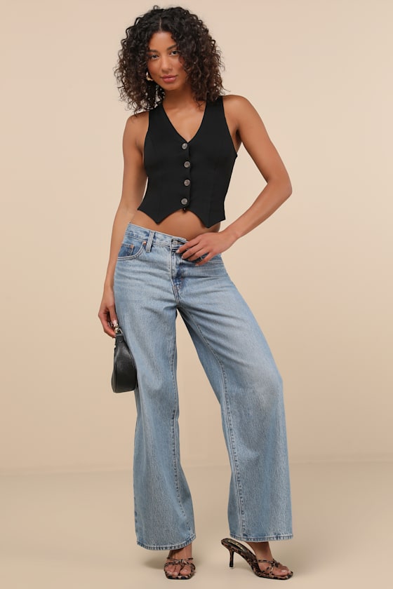 Elevated Impression Black Sleeveless Vest Top