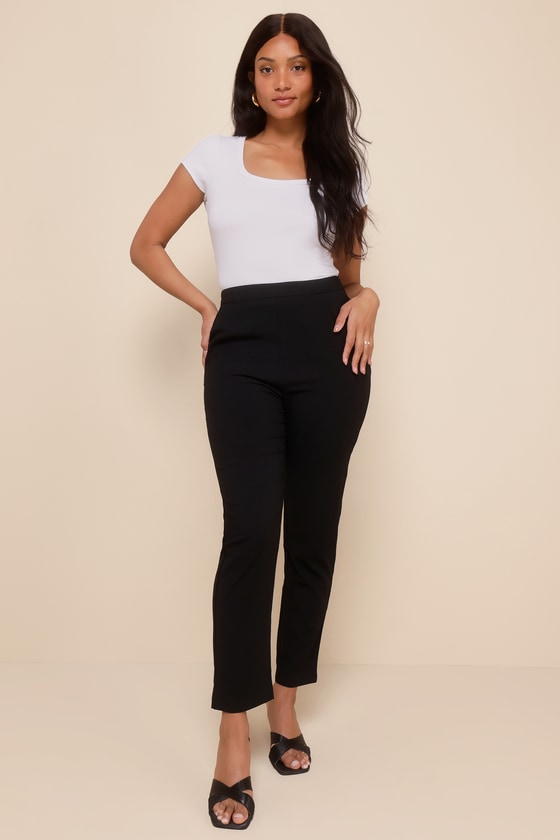 Kick It Black High-Waisted Trouser Pants