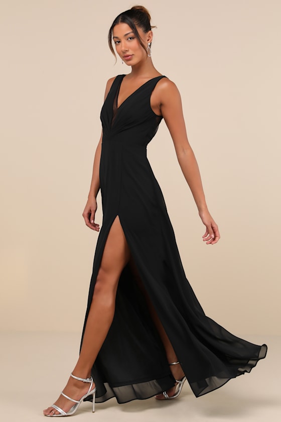 Simply Immaculate Black Backless Maxi Dress