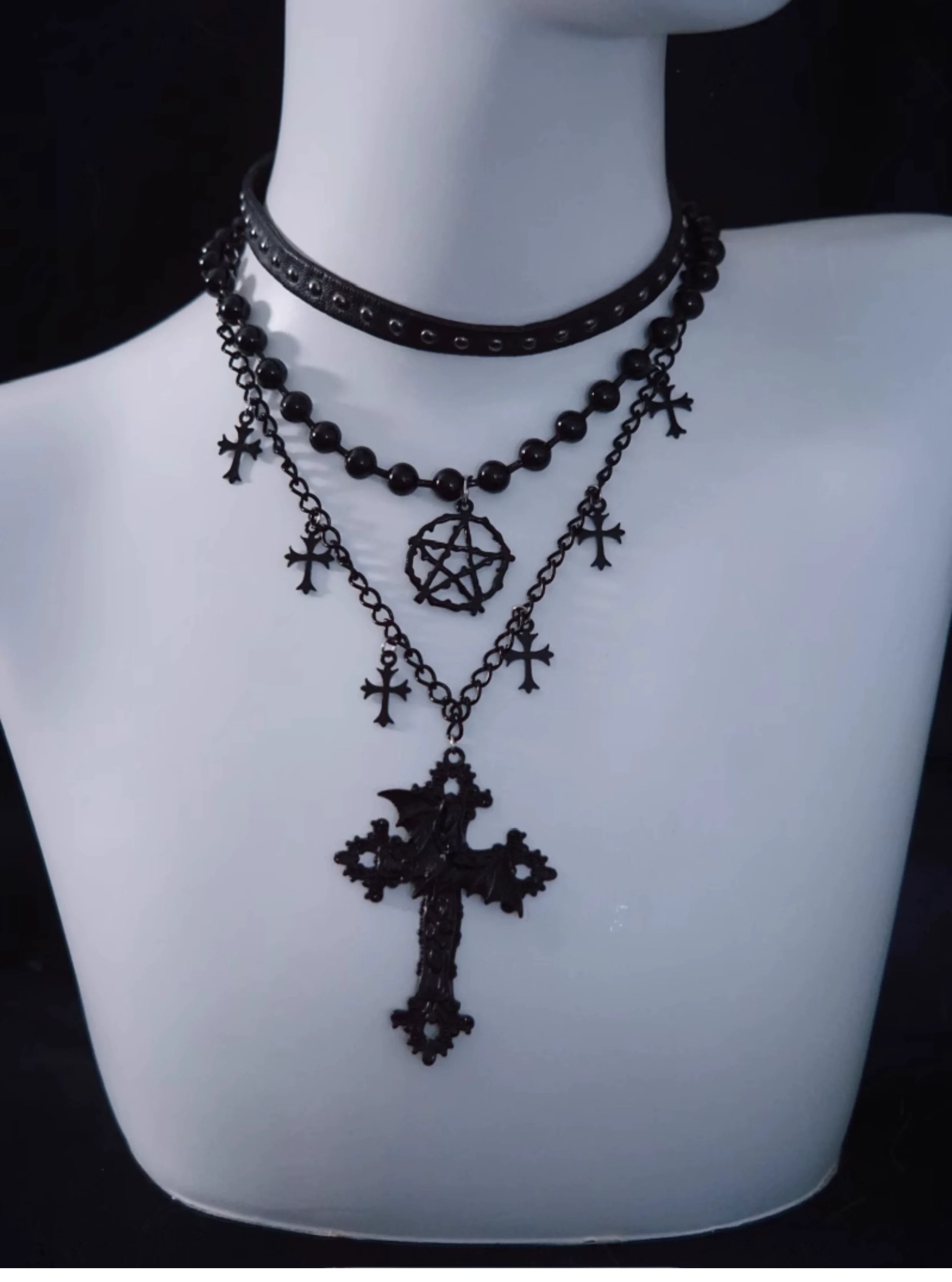 Strange Sugar - Triple Layer Gothic Lolita Necklace