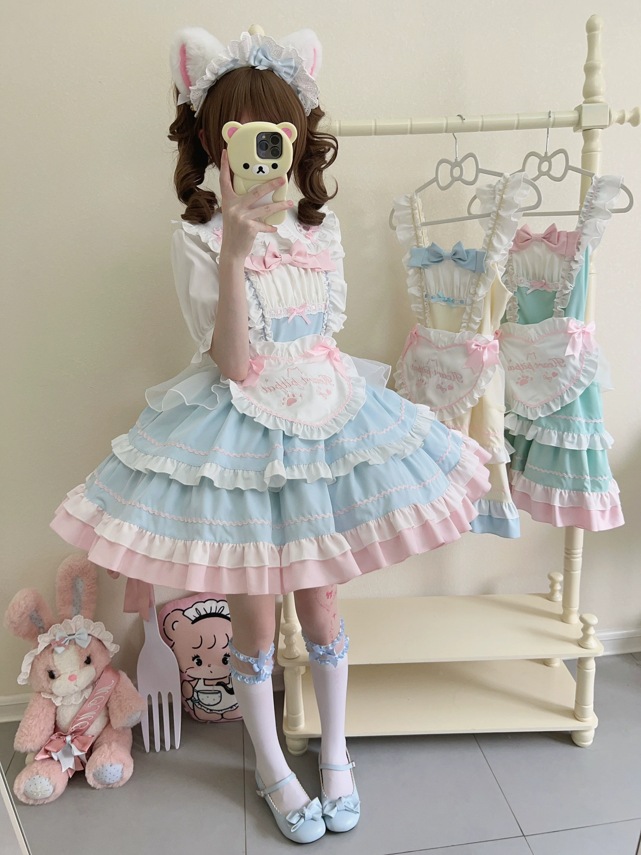 Sugar Girl - Cat Ear Tale - Sweet Lolita Jumper Dress Suspender Dress