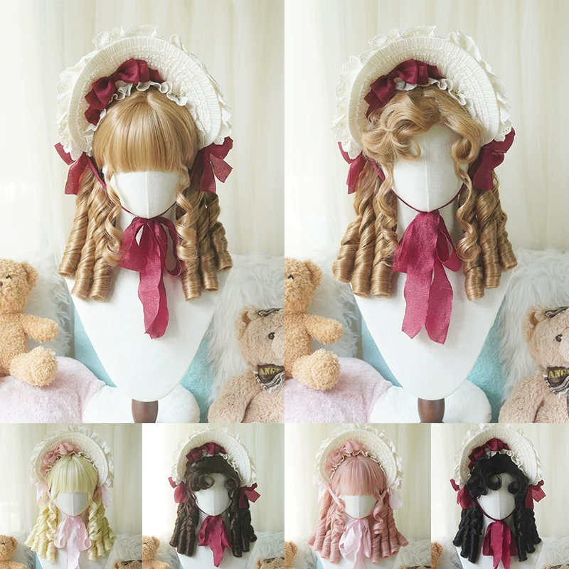 Imperial Tea - Retro Lolita Wig Short Roman Curl Hairpiece