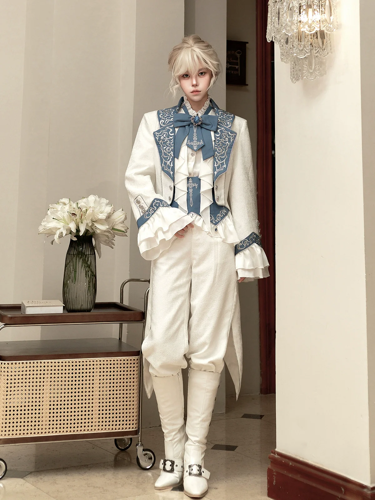 Your Princess - Lunar Paladin - Embroidered Ouji Lolita Tailcoat Set