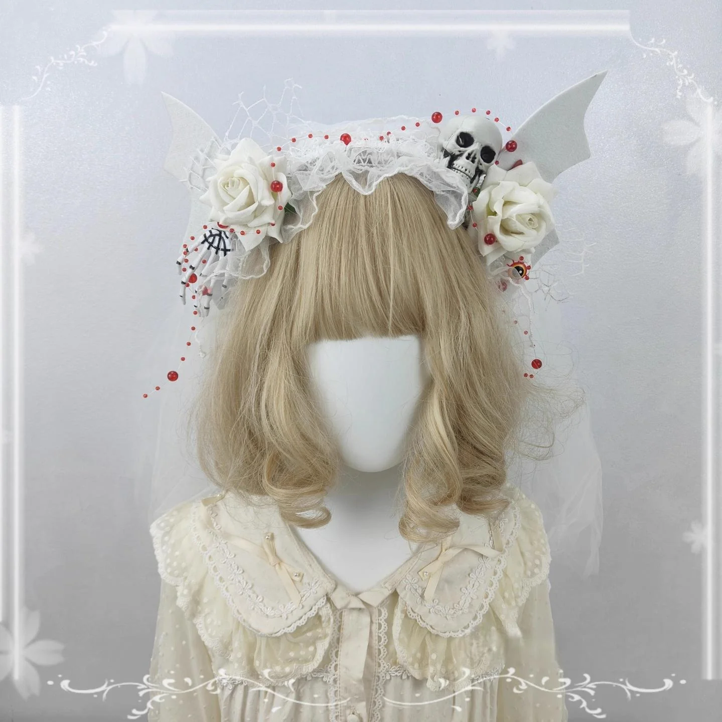 Cocoa Jam - Halloween Gothic Lolita Accessories, White Bride Style