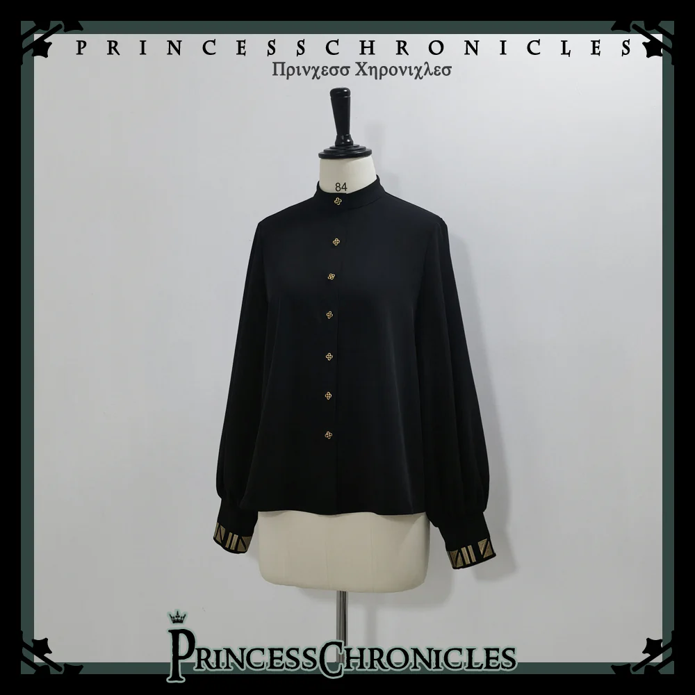 Princess Chronicles - Black Cat - Ouji Lolita Shirt Vintage Blouse