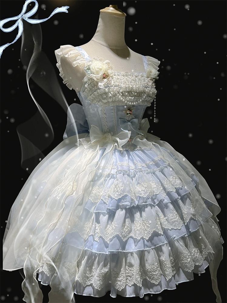 ZhiJinYuan - Tears of the Rose - Sweet Lolita JSK Mini Lolita Ballet Short Dress