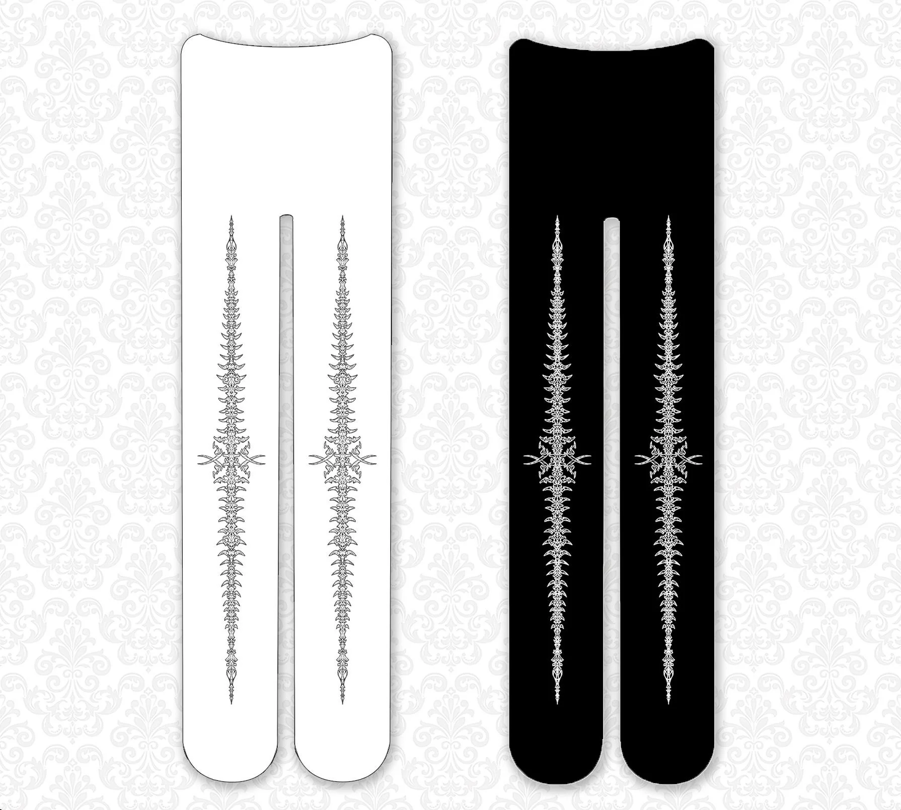DuskProphecy - Coccyx - Gothic Lolita Velvet Pantyhose, Tailbone Print