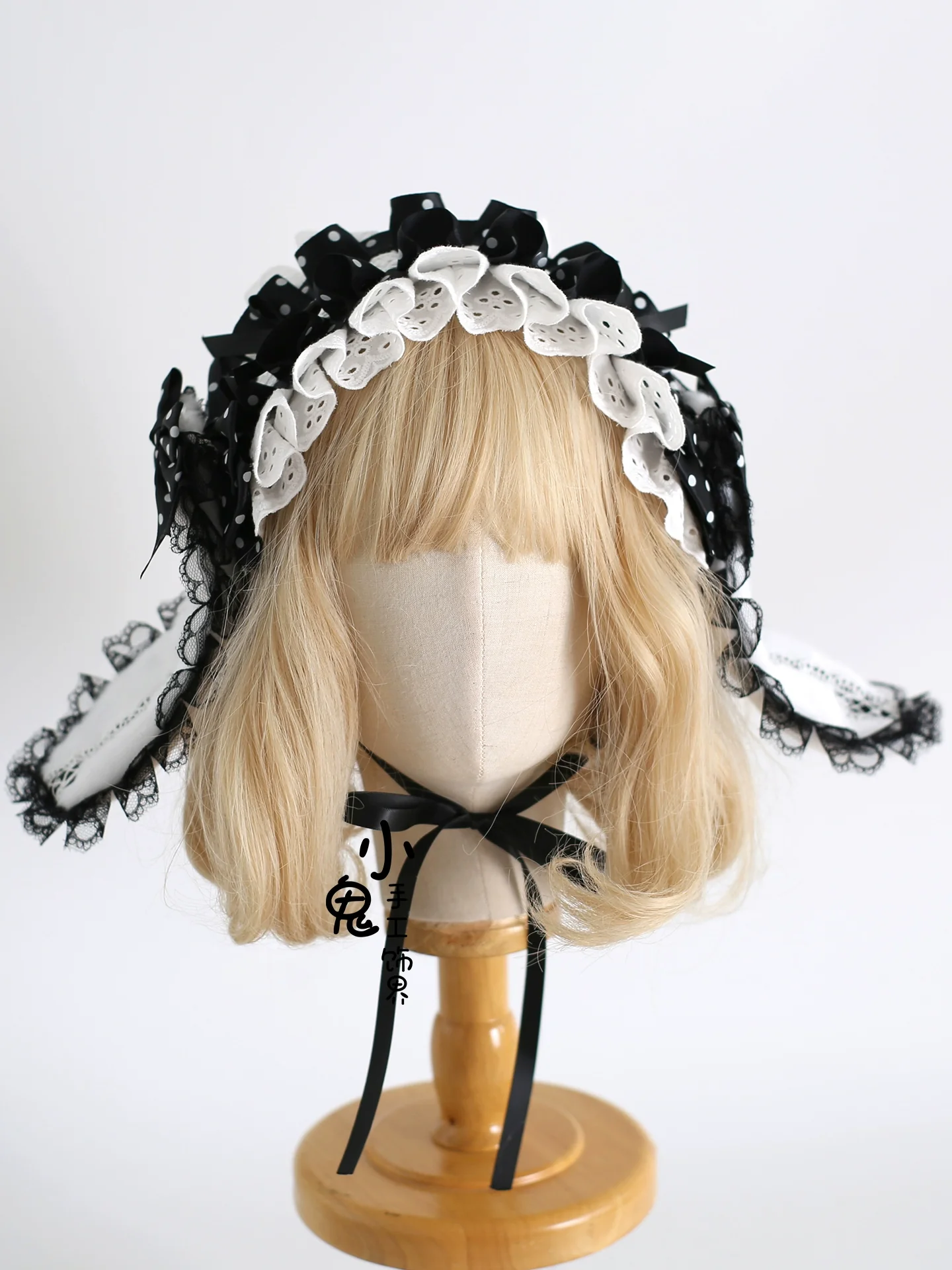 Xiaogui - Polka Dot Lolita Headdress, Detachable Bunny Ear
