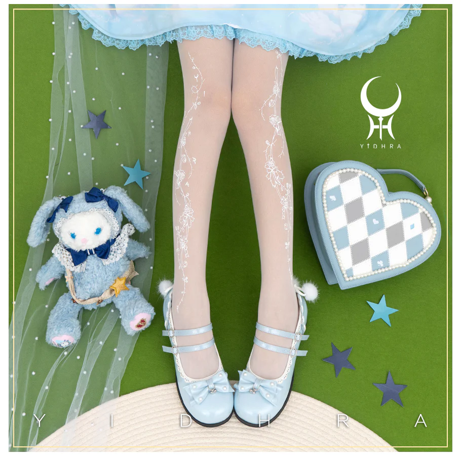 Yidhra - Whisper Rose - Summer 20D velvet Lolita Tights