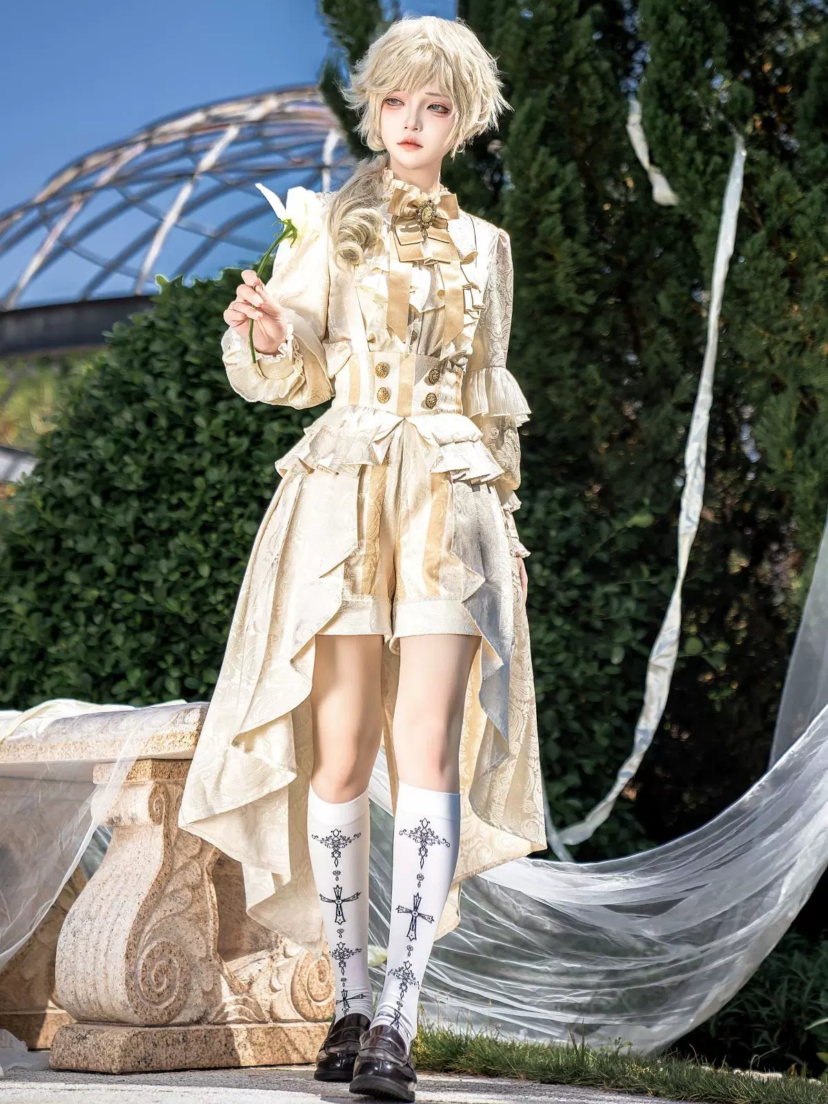 Designer's Gift - Ouji Lolita Suspender Shorts & Shirt