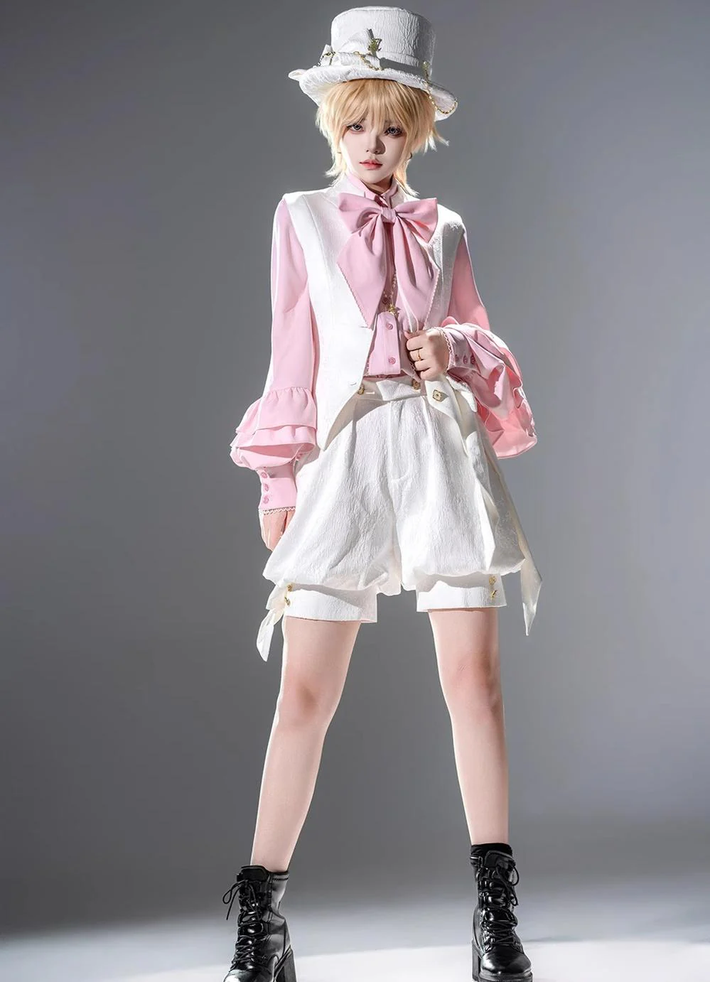 Princess Chronicles - Doll - Ouji Lolita Pink Blouse & White Shorts