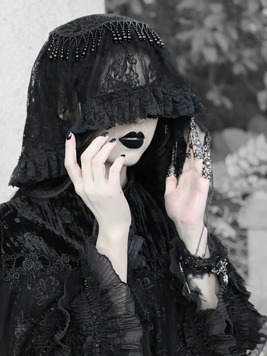 Blood Supply - Misty - Gothic Lolita Halloween Black Lace Veil
